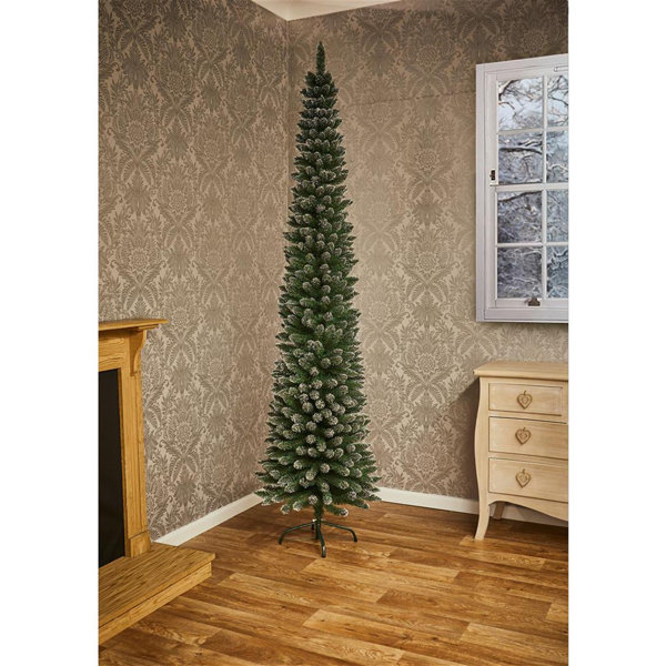The Seasonal Aisle 6.5ft Artificial Pencil Pine Snow Tipped Christmas
